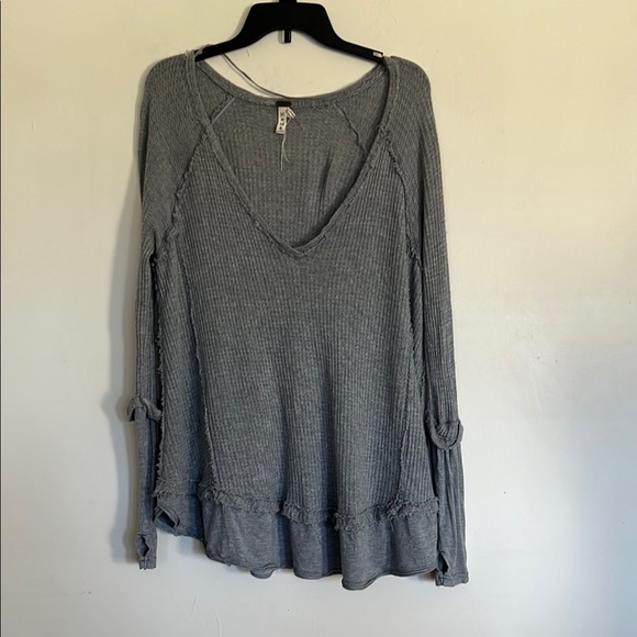 M&M'S Tops - Free People Gray V-Neck Women's Top